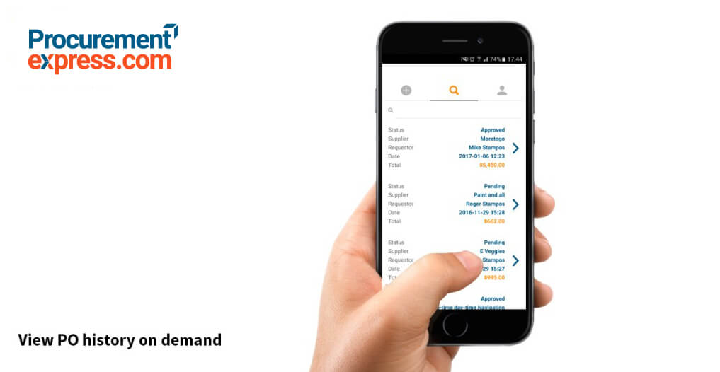 view PO history on demand via android app