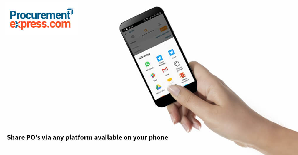 share POs from any platform via android app