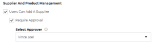 Supplier approval settings