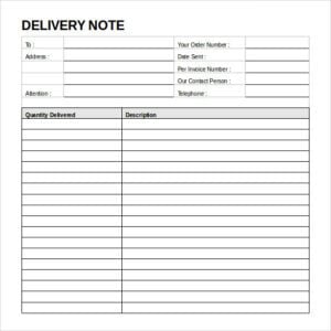 Delivery Note and a Purchase Order