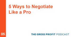 a red line of text 5 ways to negotiate like a pro